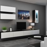 Cama TV stand VIGO 140 30/140/40 black/white gloss